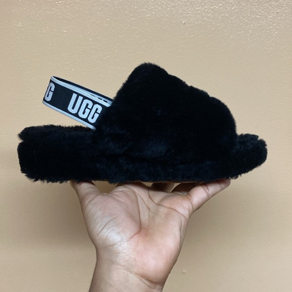 UGG Fluff Yeah Sandals “Black White” - Picture 6 of 16